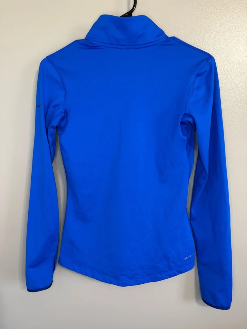 Nike Pro Blue Long Sleeve‎ Half-Zip Athletic Top Thumbholes Stretch Women's S